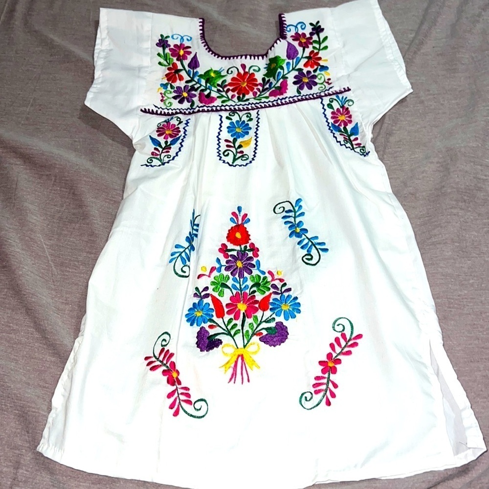Traditional white floral Dress
